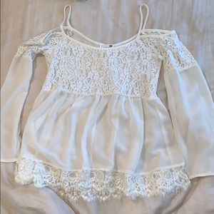 Mesh cream blouse